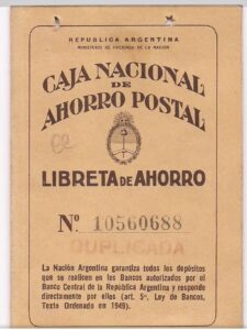 libreta de ahorro Caja Nacional de ahorro Postal